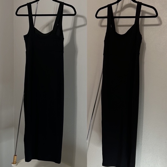 NWT Good American The 90’s Tank Midi Dress Black Size S - Picture 3 of 16